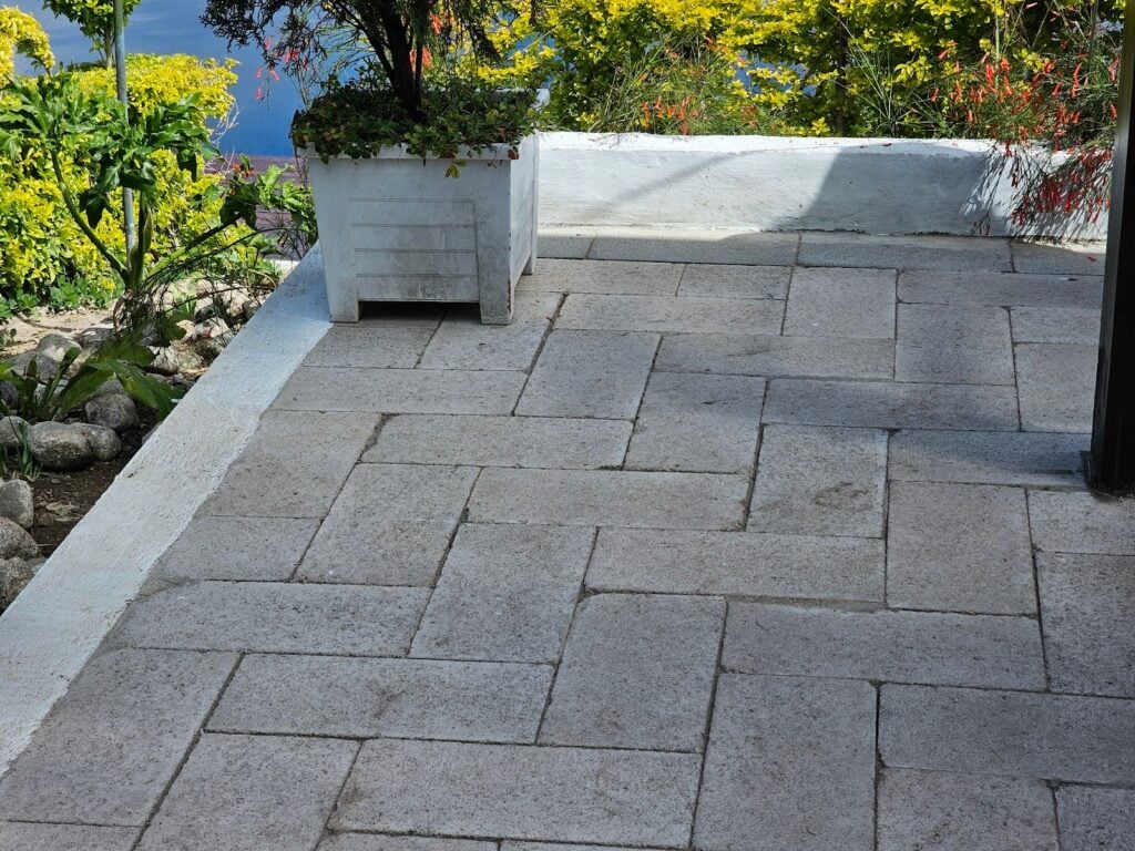 Herringbone Masonry Patio Paving