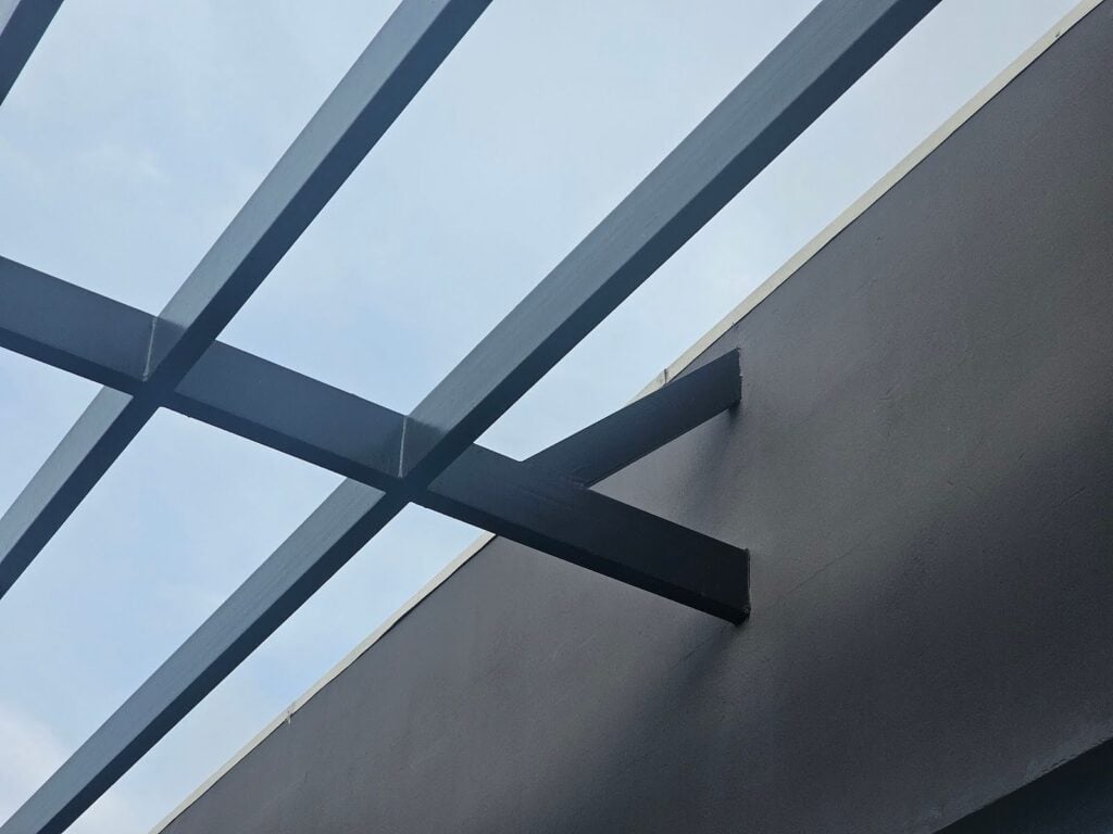 Custom-designed Tube Steel Pergola in Washington, DC residential terrace