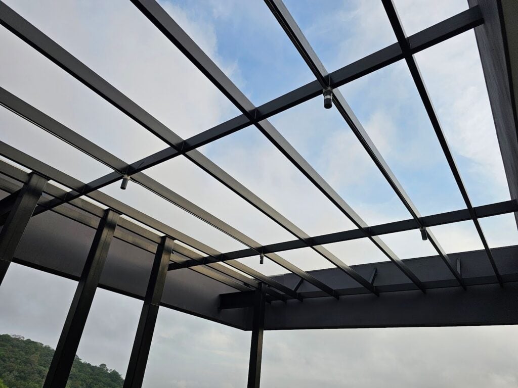 Tube Steel Pergola installed on a modern rooftop terrace in Washington, DC