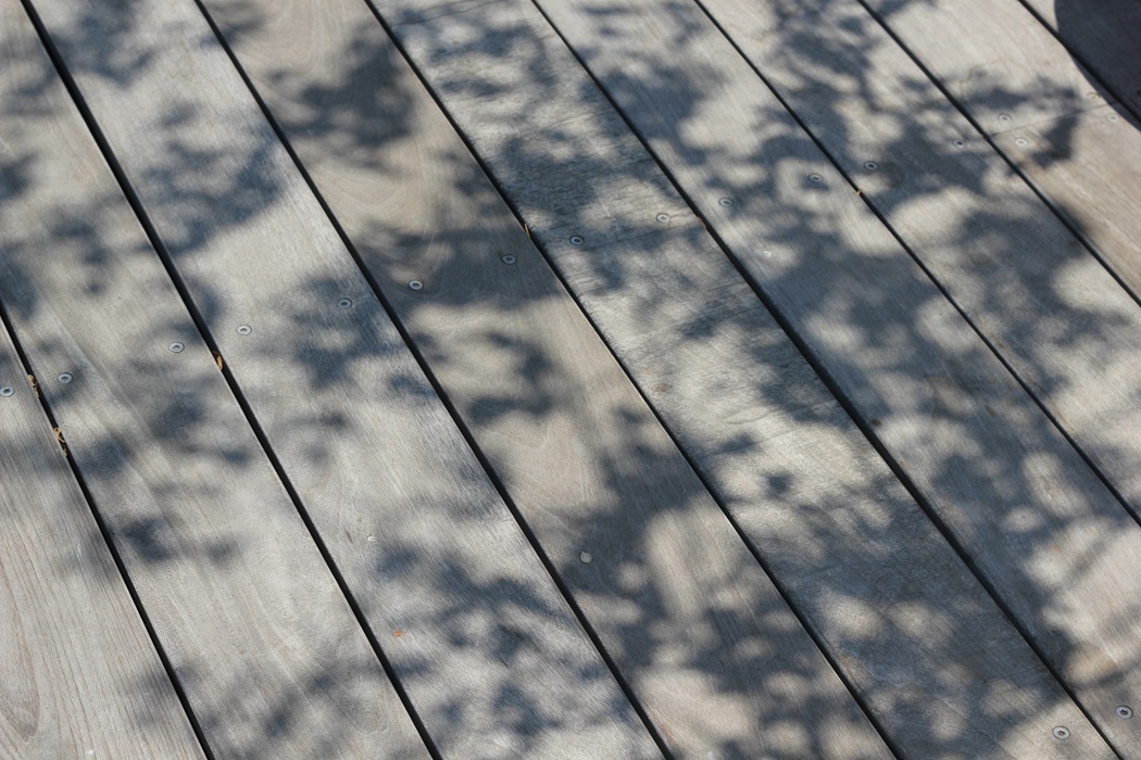 Deck contractor in Rockville evaluating wood boards for resurfacing options