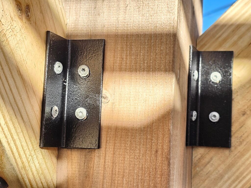 Hot rolled steel inside corner brackets