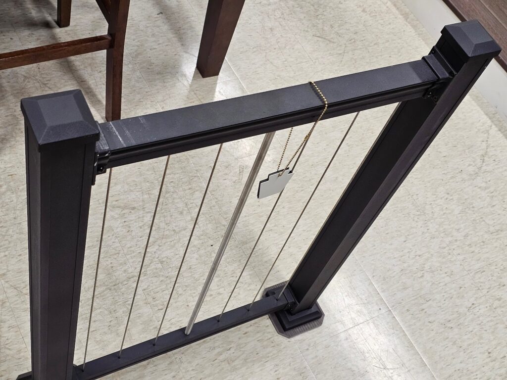 guardrail section with horizontal cables