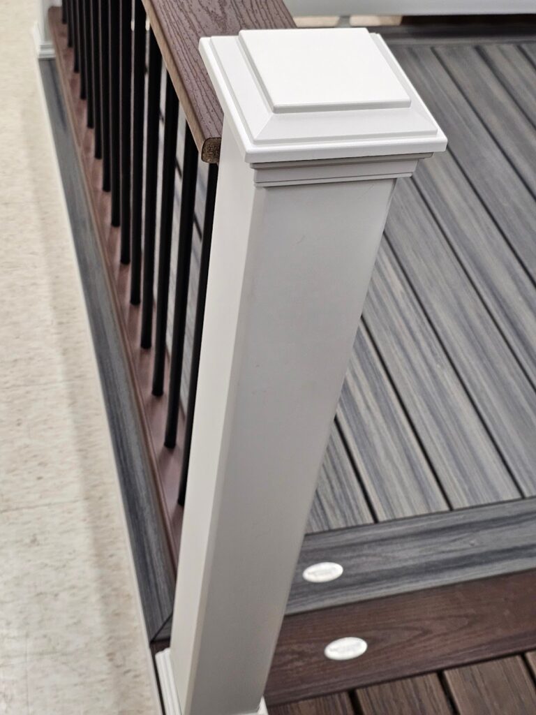 top of the guardrail and cap board is installed