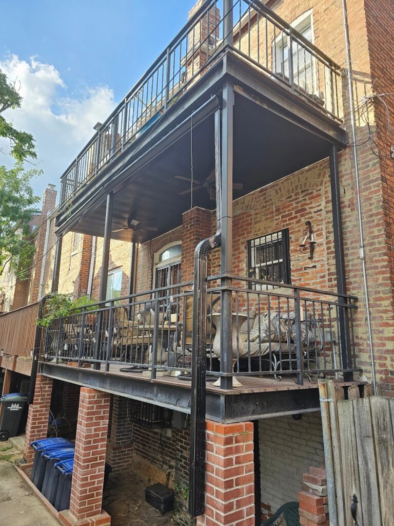 row home from front to back in the middle area