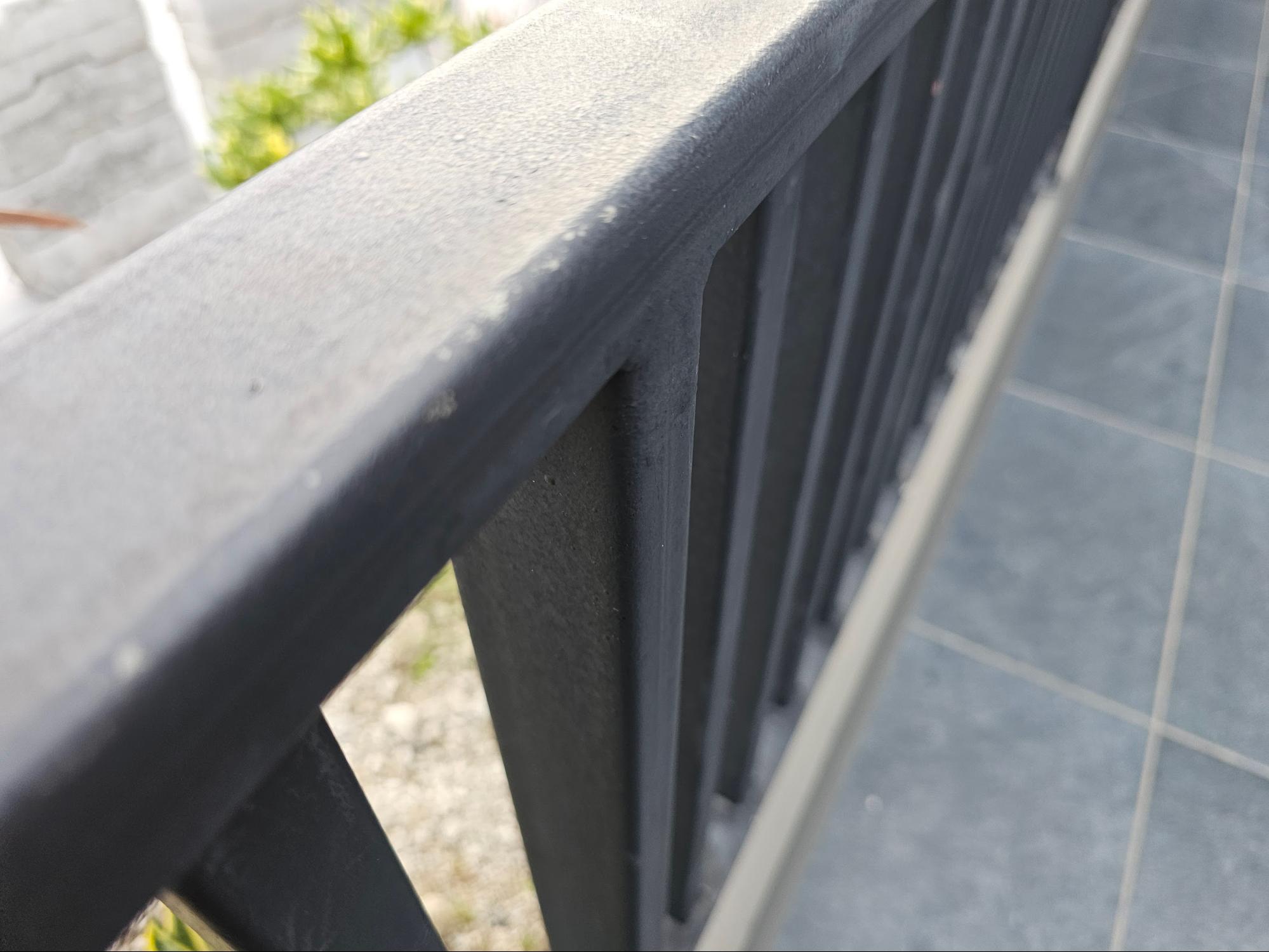 Steel Guardrail on a Kneewall 4 guardrail posts are made with 34 inch solid stee