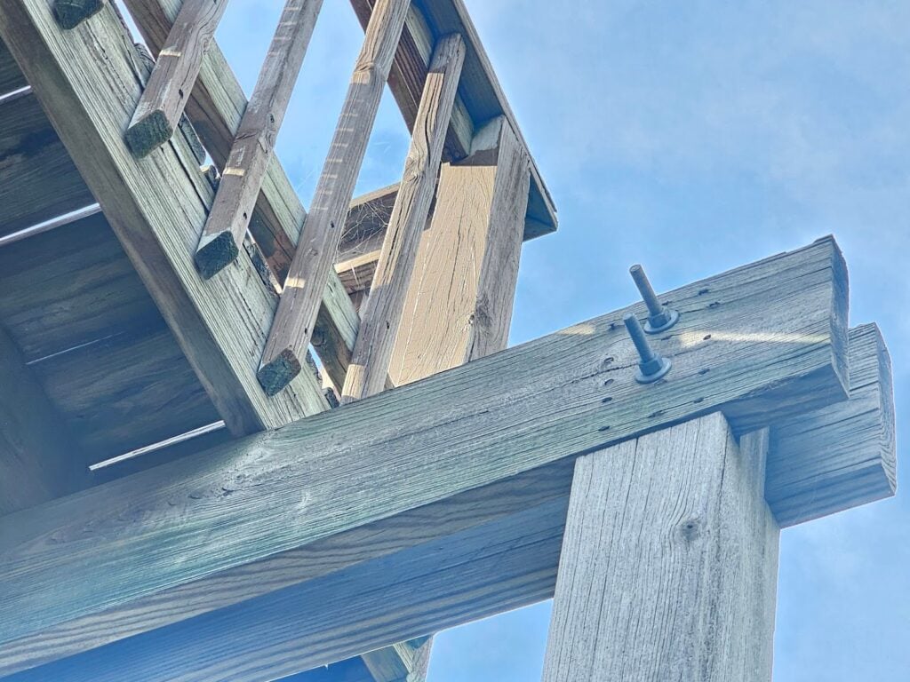 lower ground level deck and and an upper deck