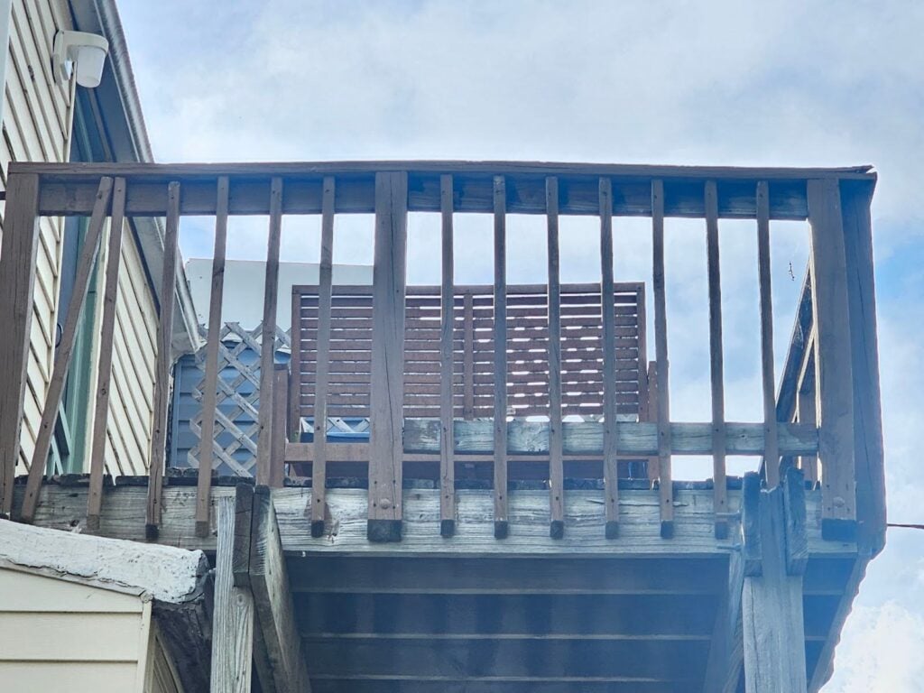 the bottom of the post into the rim joist