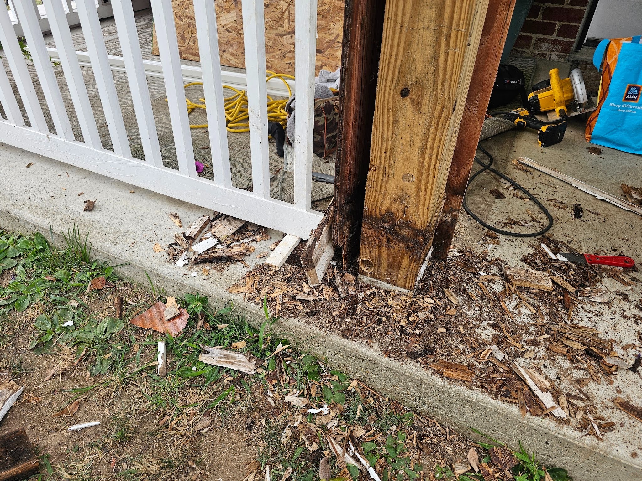base of the post began to rot