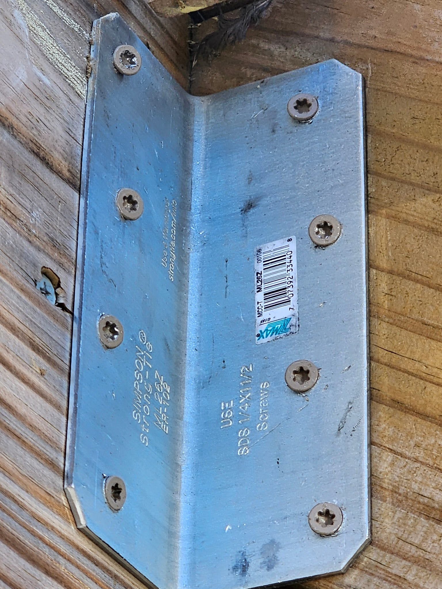 Structural Tie Fasteners 2 joint at the internal side of a rim joist