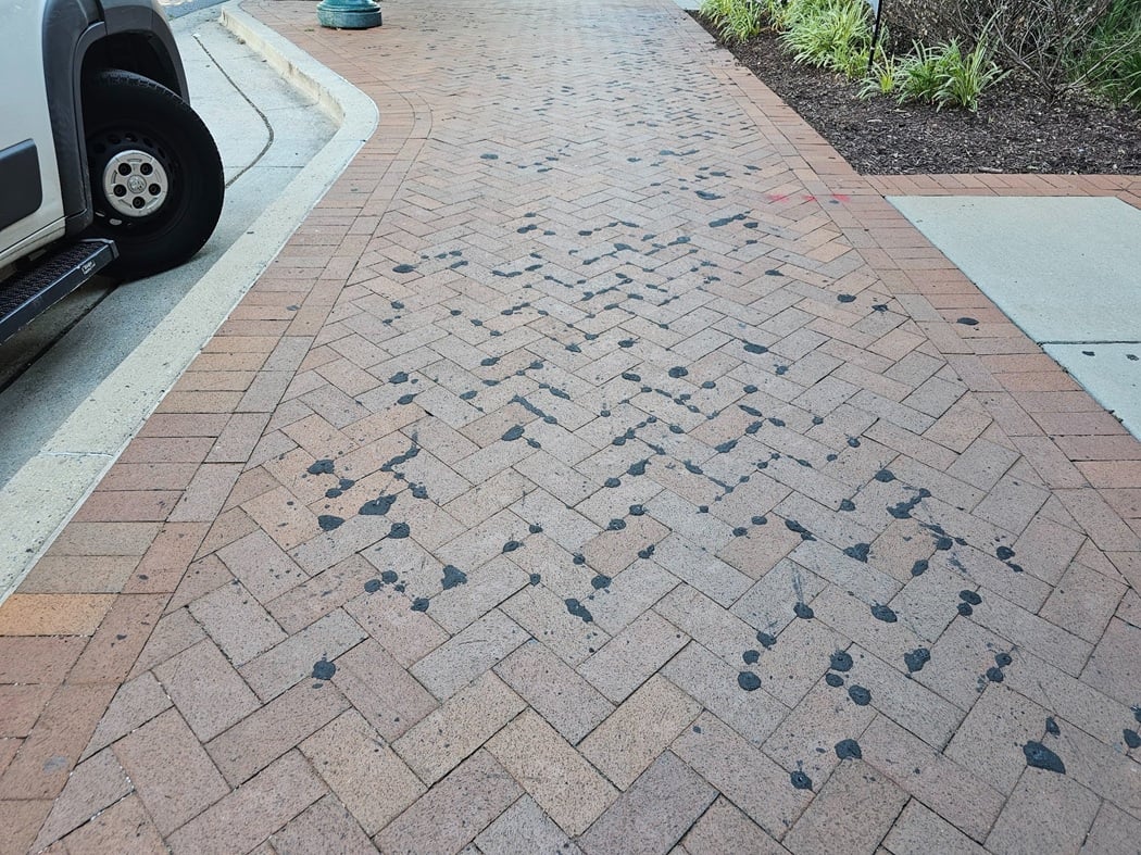 Asphalt Melting though Brick Paving - Part I 1 exterior hardscapes-brick paved walkways